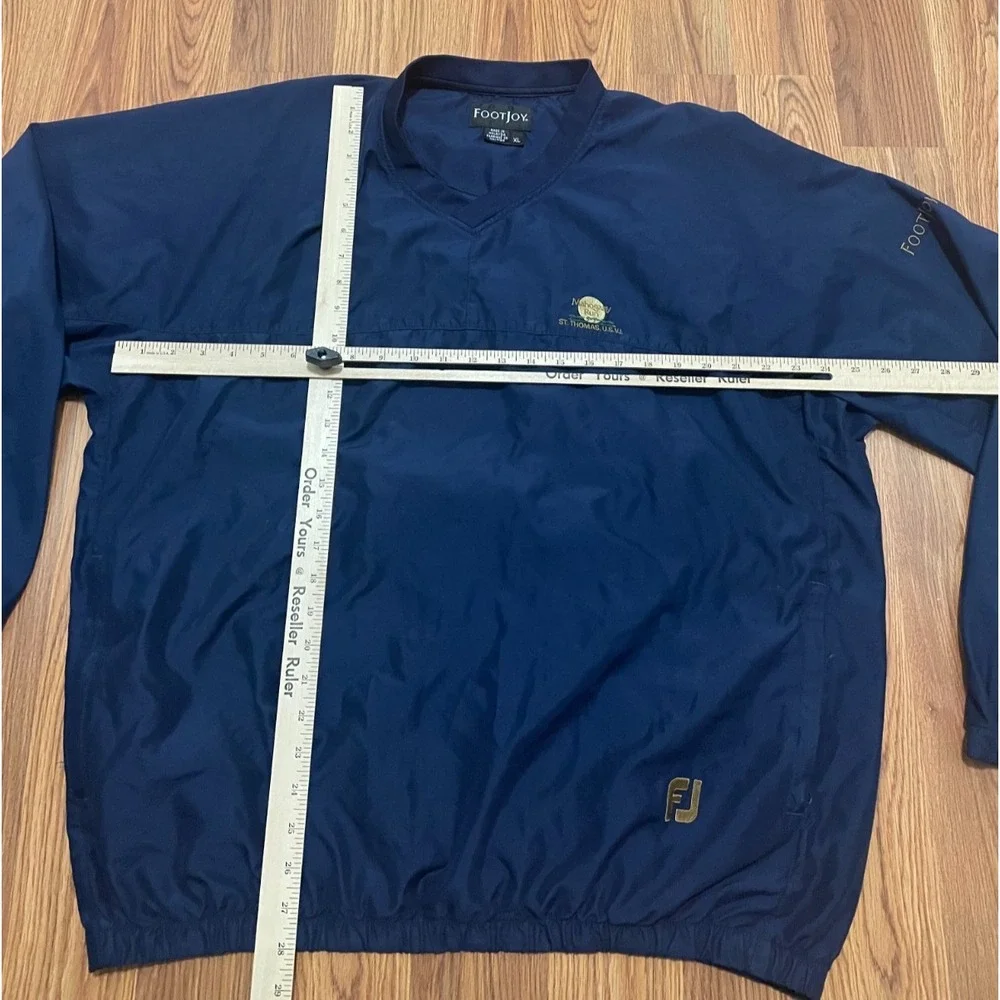 FootJoy Pullover Mens Extra Large Windbreaker Golf V Neck Navy St Thomas USVI